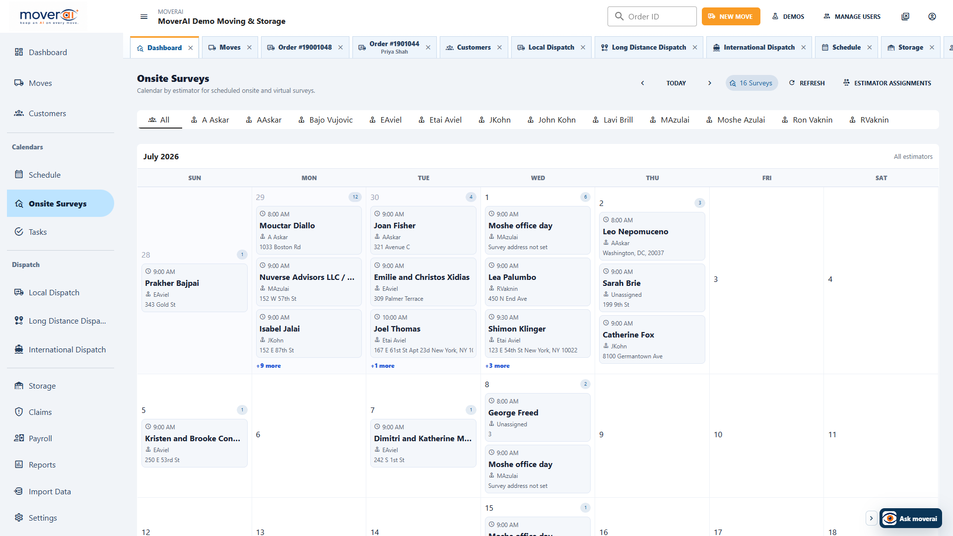 Moverai onsite survey workspace for estimators and field teams